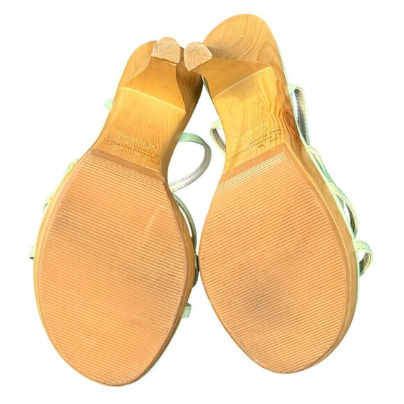 Qupid High Heel Sandals Womens 10 Mint Faux Leather Floral Open Toe - Picture 10 of 12